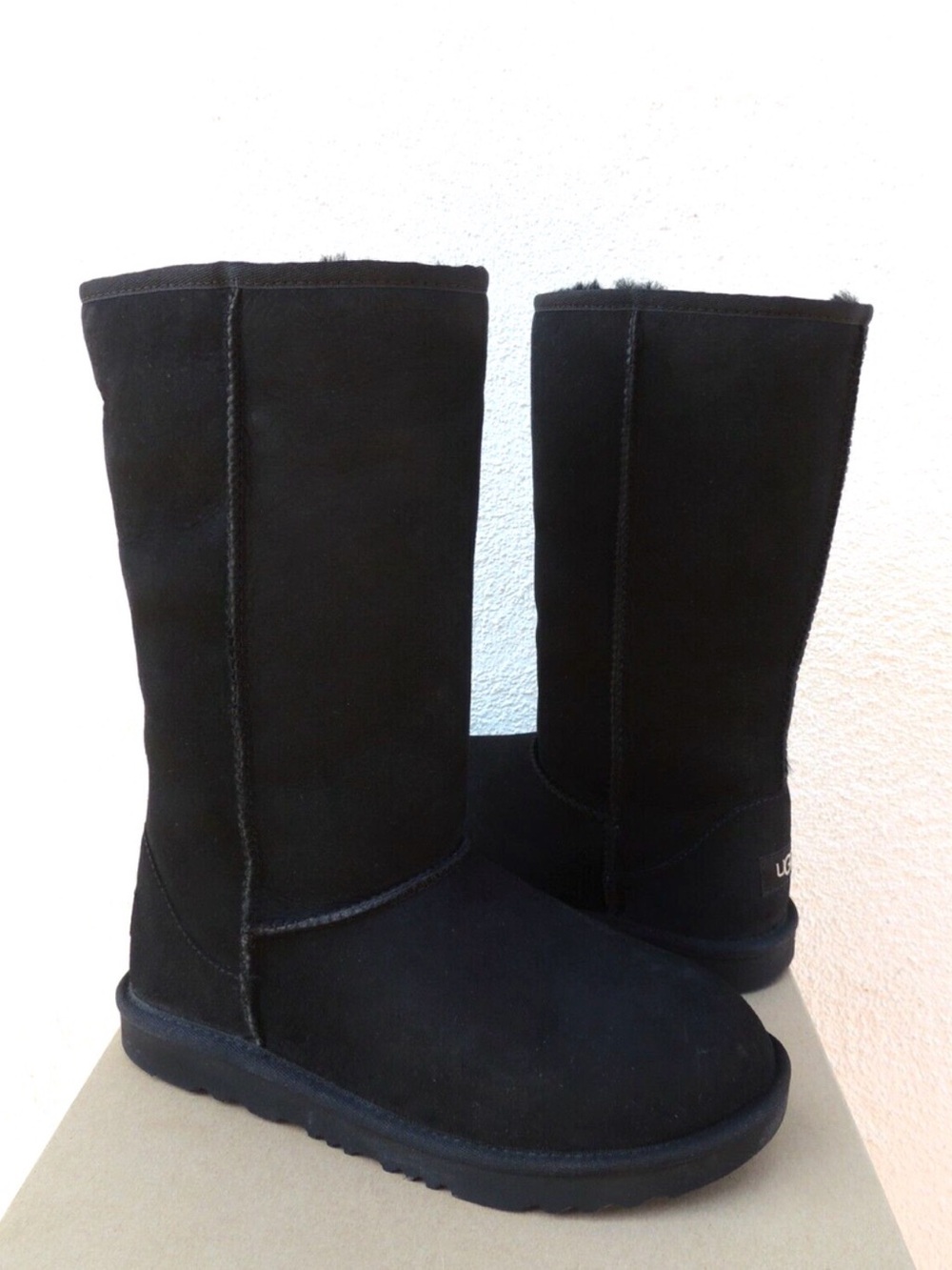 Classic Black Suede Mid-Calf Winter Boots - Women